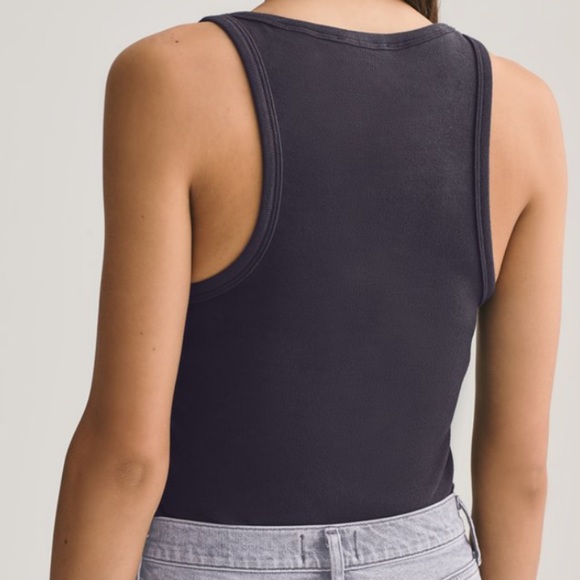 AGOLDE Rib High Neck Tank in Black - Picture 8 of 13